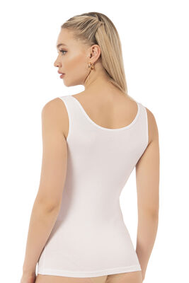 Özkan Underwear - Özkan 25487 Kadın Pamuklu Modal Esnek Yumuşak Saten Biyeli Kalın Askılı Örme Atlet (1)