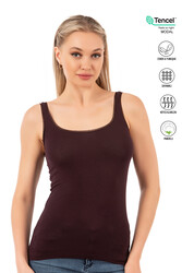 Özkan 25493 3'lü Paket Kadın Premium Kumaş Modal Pamuklu Likralı Tül Biyeli Kalın Askılı Atlet - Thumbnail