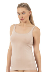 Özkan 25493 3'lü Paket Kadın Premium Kumaş Modal Pamuklu Likralı Tül Biyeli Kalın Askılı Atlet - Thumbnail