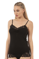 Özkan 25531 Kadın Pamuklu Modal Esnek Rahat Dantel Detaylı İnce Askılı Atlet - Thumbnail