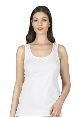 Özkan Underwear - Özkan 25561 Kadın %100 Pamuklu Ribana Esnek Rahat Biyeli Kalın Askılı Atlet