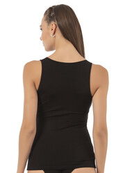 Özkan 25594 Kadın Pamuklu Modal Önü Dantel Detaylı Esnek Rahat Kalın Askılı Atlet - Thumbnail