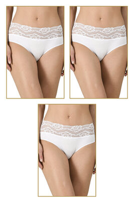Özkan Underwear - Özkan 25595 3'lü Paket Kadın Modal Pamuklu Dantelli Bato Külot (1)