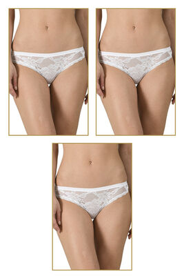 Özkan Underwear - Özkan 25597 3'lü Paket Kadın Modal Pamuklu Dantelli Slip Külot (1)