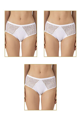 Özkan Underwear - Özkan 25614 3'lü Paket Kadın Modal Pamuklu Dantelli Bato Külot