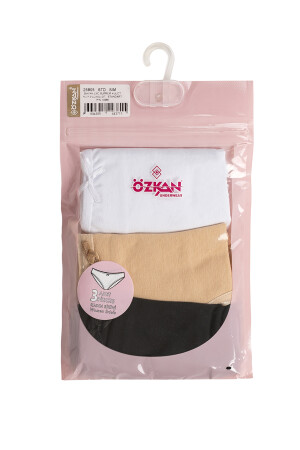 Özkan 25805 Kadın 3'lü Paket Pamuklu Esnek Rahat Slip Bikini Külot (1)