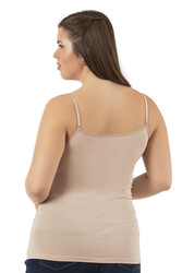 Özkan 25923 3'lü Paket Kadın Viskon İp Askılı Biyeli Yumuşak İnce Askılı Büyük Geniş Beden Atlet - Thumbnail