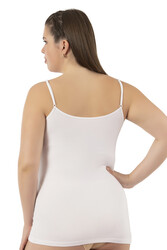 Özkan 25923 5'li Paket Kadın Viskon İp Askılı Biyeli Yumuşak İnce Askılı Büyük Geniş Beden Atlet - Thumbnail