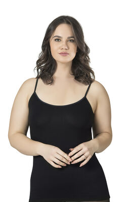 Özkan Underwear - Özkan 25923 Kadın Viskon Saten Biyeli Esnek Yumuşak Rahat Büyük Beden Atlet