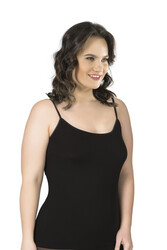 Özkan 25923 Kadın Viskon Saten Biyeli Esnek Yumuşak Rahat Büyük Beden Atlet - Thumbnail