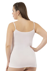 Özkan 25923 Kadın Viskon Saten Biyeli Esnek Yumuşak Rahat Büyük Beden Atlet - Thumbnail