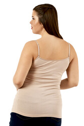 Özkan 25923 Kadın Viskon Saten Biyeli Esnek Yumuşak Rahat Büyük Beden Atlet - Thumbnail