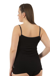 Özkan 25923 Kadın Viskon Saten Biyeli Esnek Yumuşak Rahat Büyük Beden Atlet - Thumbnail