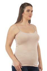 Özkan 25923 Kadın Viskon Saten Biyeli Esnek Yumuşak Rahat Büyük Beden Atlet - Thumbnail