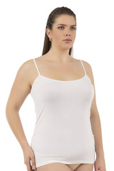 Özkan 25923 Kadın Viskon Saten Biyeli Esnek Yumuşak Rahat Büyük Beden Atlet - Thumbnail