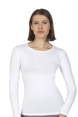 Özkan Underwear - Özkan 26060 Kadın Pamuklu Uzun Kollu Bisiklet Yaka Body