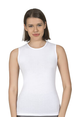 Özkan Underwear - Özkan 26061 Kadın Pamuklu Sıfır Kol Bisiklet Yaka Body