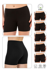 Özkan 26591 5'li Paket Kadın Pamuklu Likralı Süprem Esnek Rahat Ara Boy Diz Üstü Kısa Tayt Şort Boxer - Thumbnail