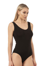 Özkan 26599 Kadın Pamuklu Modal Sıfır Kol Kalın Askılı Kancalı Çıtçıtlı Body - Thumbnail