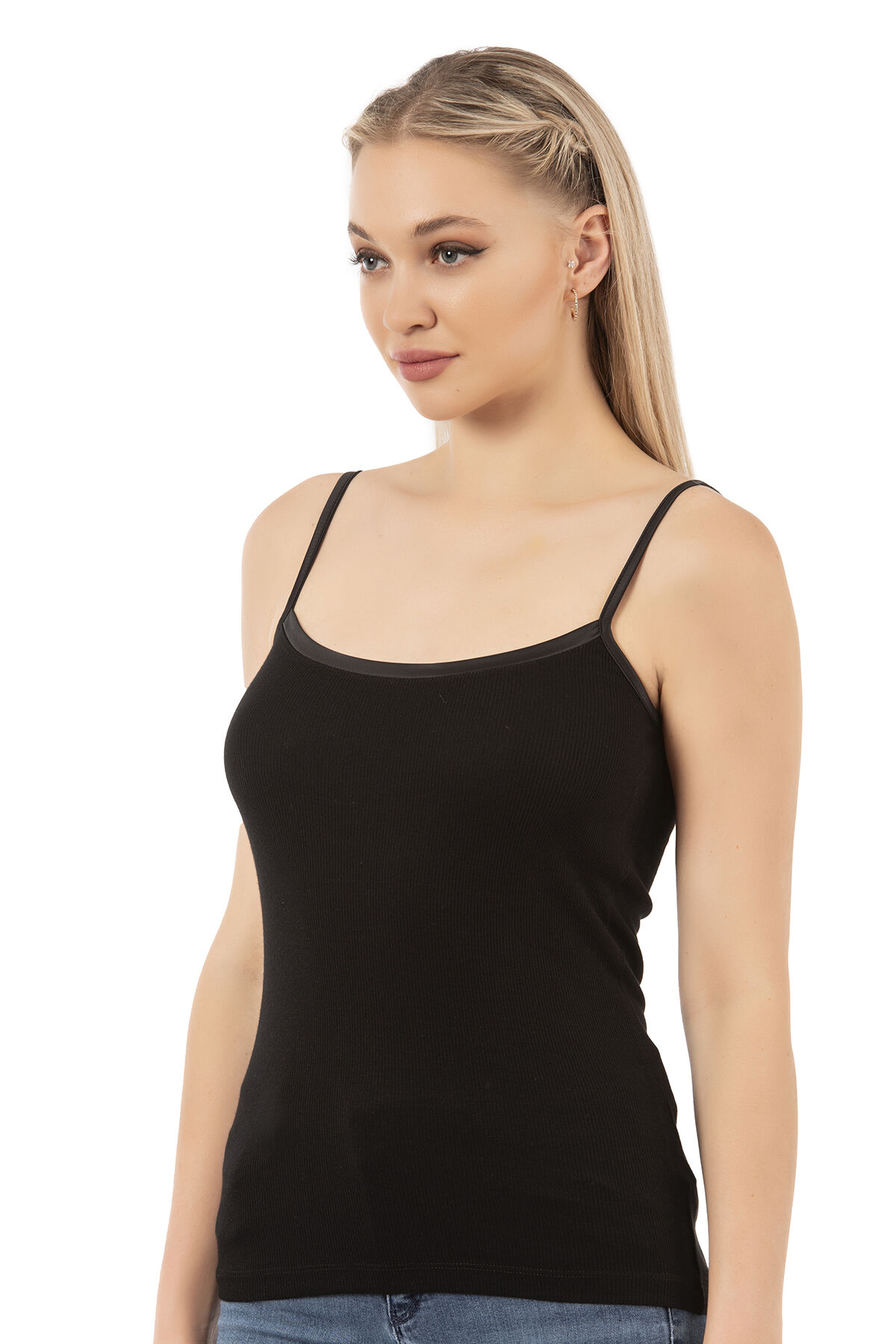 Özkan 26763 Kadın Viskon Kaşkorse Fitilli Esnek Rahat İnce Askılı Atlet