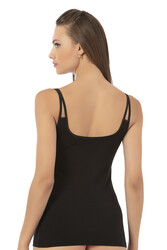 Özkan 26765 Kadın Premium Modal Kumaş Esnek Rahat İp Askı Detaylı Saten Biyeli Atlet - Thumbnail