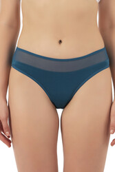 Özkan 26797 7'li Paket Kadın Bel Kısmı Tül Detaylı Likralı Pamuklu Esnek Rahat Slip Bikini Külot - Thumbnail