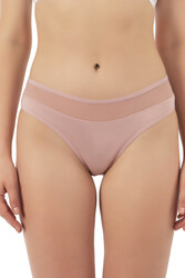 Özkan 26797 7'li Paket Kadın Bel Kısmı Tül Detaylı Likralı Pamuklu Esnek Rahat Slip Bikini Külot - Thumbnail