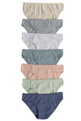 Özkan 26798 7'li Paket Kadın Fitilli Ribana Pamuklu Esnek Rahat Slip Bikini Külot - Thumbnail