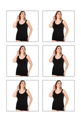 Özkan 26802 6'lı Paket Kadın Pamuklu Yakası Dantel Detaylı Kalın Askılı Esnek Rahat Büyük Beden Atlet - Thumbnail