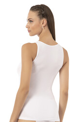 Özkan 26805 Kadın Pamuklu Modal Dantel Detaylı Kalın Askılı Atlet - Thumbnail