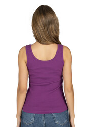 Özkan 26815 Kadın Soft Pamuklu Kaşkorse Fitilli Esnek Rahat Kalın Askılı Örme Atlet Bluz - Thumbnail