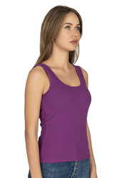 Özkan 26815 Kadın Soft Pamuklu Kaşkorse Fitilli Esnek Rahat Kalın Askılı Örme Atlet Bluz - Thumbnail