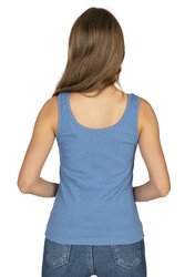 Özkan 26815 Kadın Soft Pamuklu Kaşkorse Fitilli Esnek Rahat Kalın Askılı Örme Atlet Bluz - Thumbnail