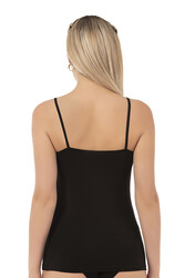 Özkan 26819 Kadın Pamuklu Modal Tül Detaylı İnce Askılı Atlet - Thumbnail