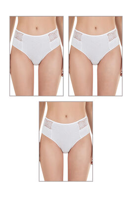 Özkan Underwear - Özkan 26848 3'lü Paket Kadın Pamuklu Modal Esnek Rahat Dantel Detaylı Külot