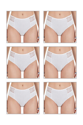 Özkan Underwear - Özkan 26848 6'lı Paket Kadın Pamuklu Modal Esnek Rahat Dantel Detaylı Külot