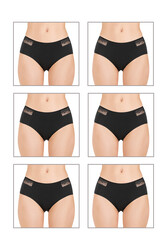 Özkan 26848 6'lı Paket Kadın Pamuklu Modal Esnek Rahat Dantel Detaylı Külot - Thumbnail