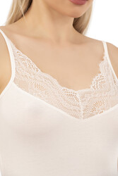 Özkan 26954 Kadın Pamuklu Modal Esnek Yumuşak Dantel Detaylı İnce Askılı Atlet - Thumbnail