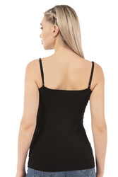 Özkan 26954 Kadın Pamuklu Modal Esnek Yumuşak Dantel Detaylı İnce Askılı Atlet - Thumbnail