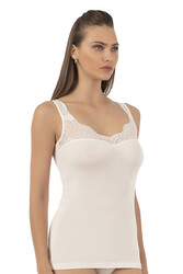 Özkan 26961 Kadın Pamuklu Modal Dantelli Esnek Yumuşak Kalın Askılı Atlet - Thumbnail