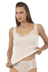 Özkan 26961 Kadın Pamuklu Modal Dantelli Esnek Yumuşak Kalın Askılı Atlet - Thumbnail