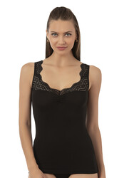 Özkan 26961 Kadın Pamuklu Modal Dantelli Esnek Yumuşak Kalın Askılı Atlet - Thumbnail