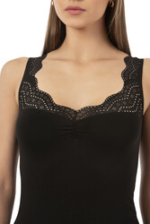 Özkan 26961 Kadın Pamuklu Modal Dantelli Esnek Yumuşak Kalın Askılı Atlet - Thumbnail