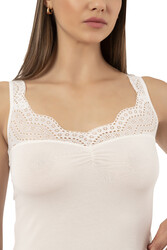 Özkan 26961 Kadın Pamuklu Modal Dantelli Esnek Yumuşak Kalın Askılı Atlet - Thumbnail