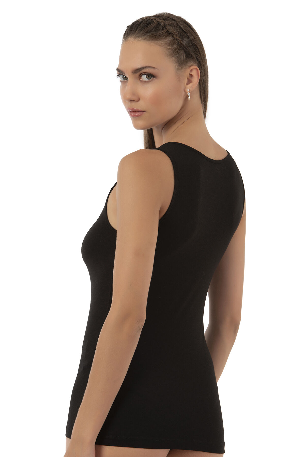 Özkan 26963 Kadın Pamuklu Modal Esnek Yumuşak Önü Dantelli Kalın Askılı Atlet