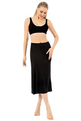 Özkan 26975 Kadın Viskon Kumaş Diz Altı Uzun Etek Elbise Astarı Jüpon Kombinezon - Thumbnail