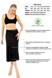 Özkan 26975 Kadın Viskon Kumaş Diz Altı Uzun Etek Elbise Astarı Jüpon Kombinezon - Thumbnail