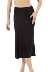 Özkan 26975 Kadın Viskon Kumaş Diz Altı Uzun Etek Elbise Astarı Jüpon Kombinezon - Thumbnail