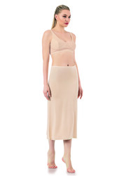 Özkan 26975 Kadın Viskon Kumaş Diz Altı Uzun Etek Elbise Astarı Jüpon Kombinezon - Thumbnail