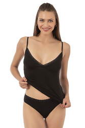 Özkan 27027 Kadın Pamuklu Likralı Modal Esnek Rahat İnce Askılı Atlet Külot İç Giyim Takım - Thumbnail